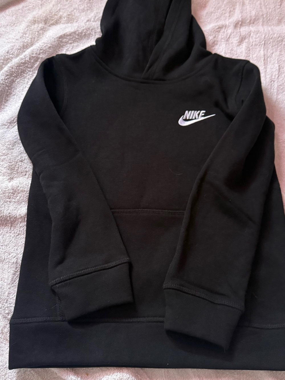 Nike Black Crewneck Hoodie with White Swoosh Logo